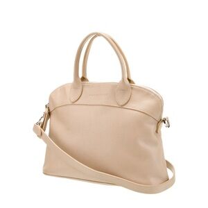 Authentic leather crossbody beige purse